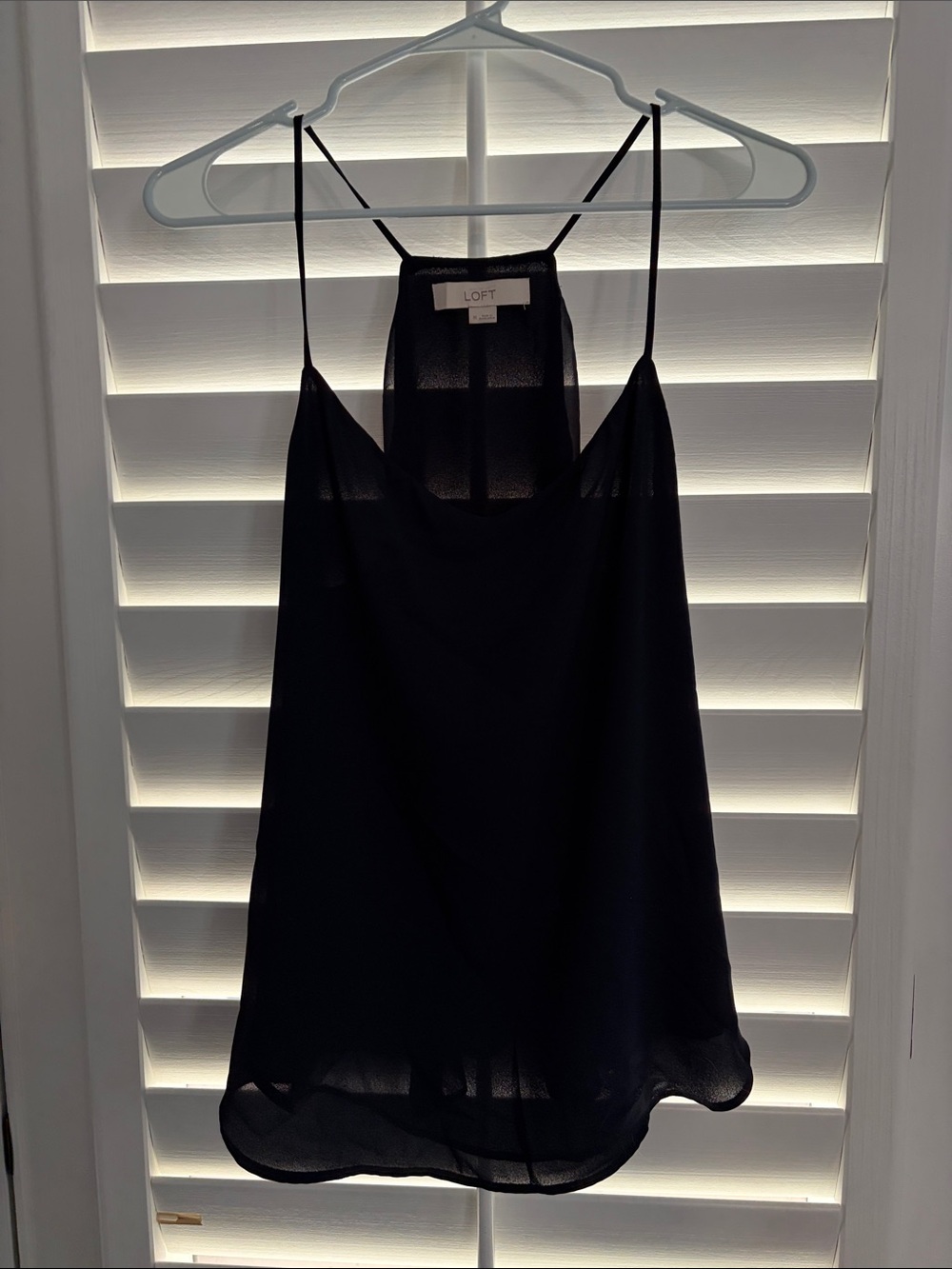 LOFT Blue Spaghetti-Strap Silk-Look Camisole
